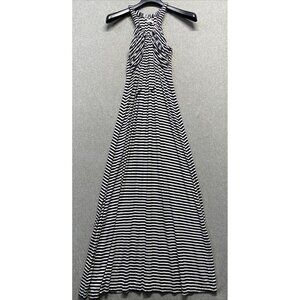 Calvin Klein Womens Racer Back Stretch Maxi Dress Size 2 Black White Striped